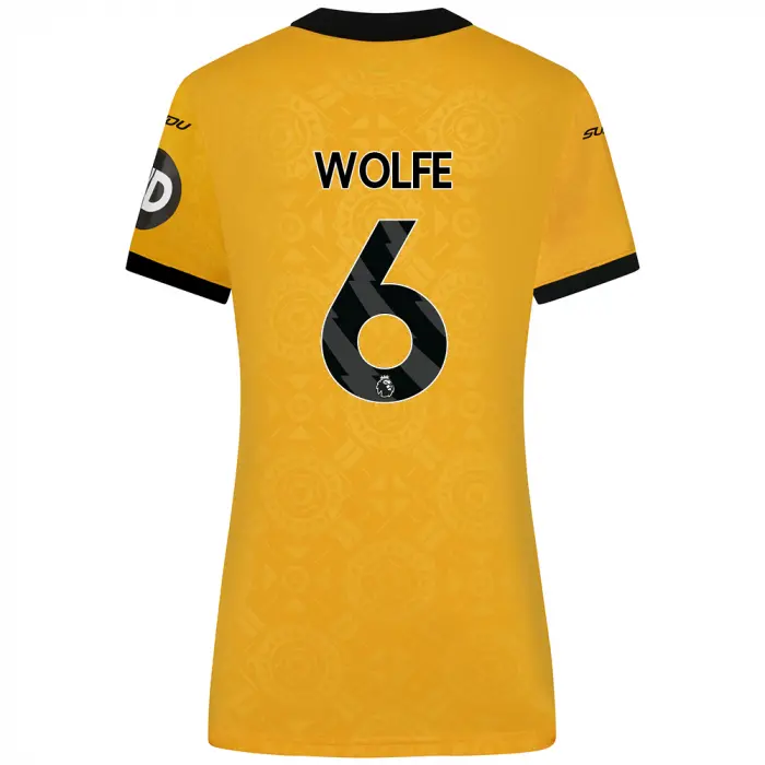 Wolves Kits Shop | Official 2025-26 Wolves Home Shirt – Womens WOLFE 6 Wolverhampton Wanderers Apparel